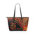 Personalized - Hawaiian Turtle Plumeria Leather Tote Bag Large AH Orange - Polynesian Pride