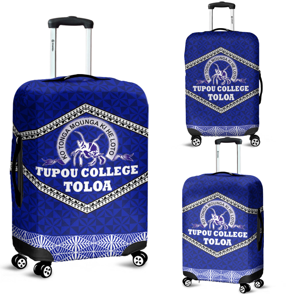 Tonga Tupou College Toloa Luggage Covers - Ngatu Pattern - LT12 Blue - Polynesian Pride