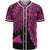 Tokelau Polynesian Baseball Shirt - Tribal Wave Tattoo Pink Unisex Pink - Polynesian Pride