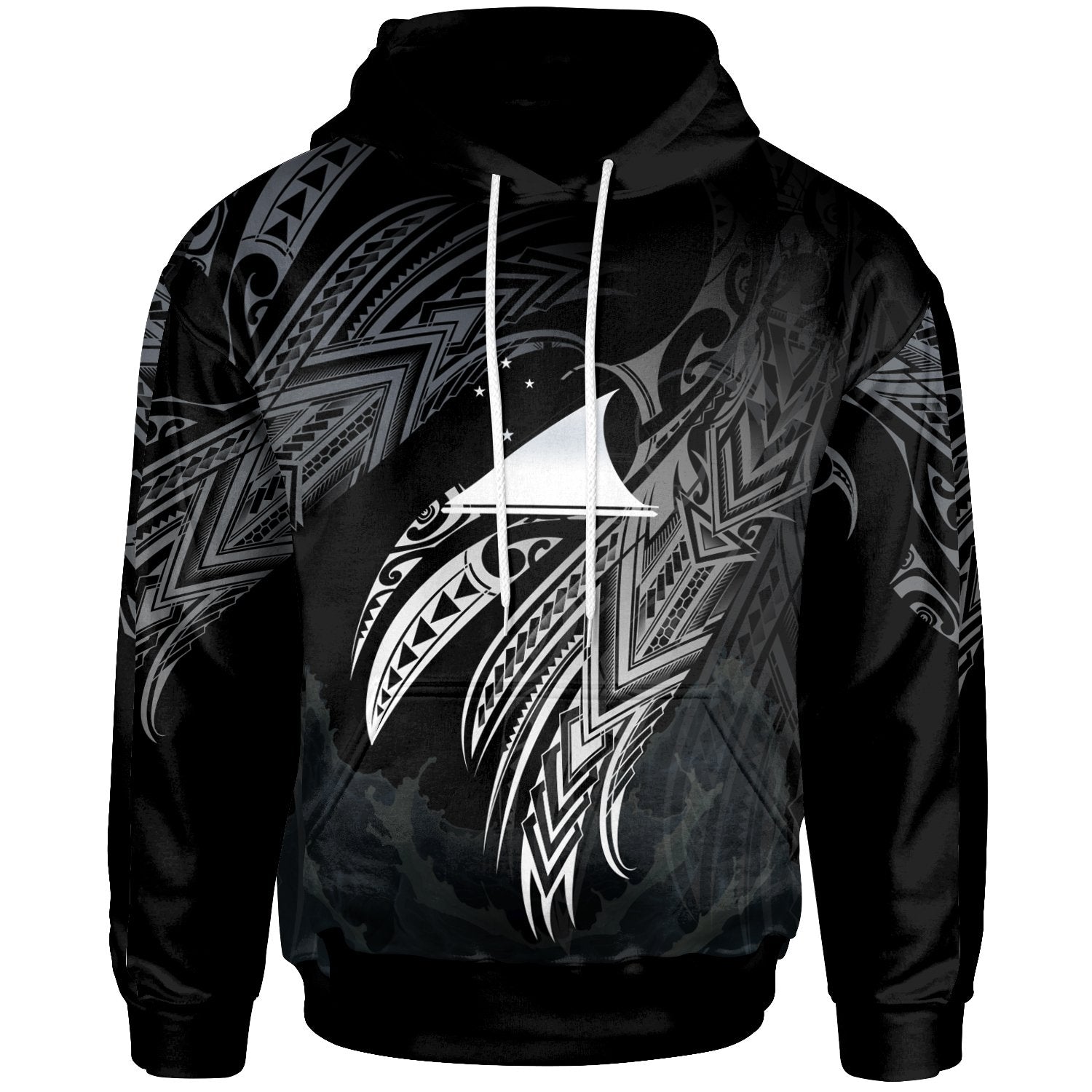 Tokelau Polynesian Hoodie Legend White Version Unisex Black - Polynesian Pride