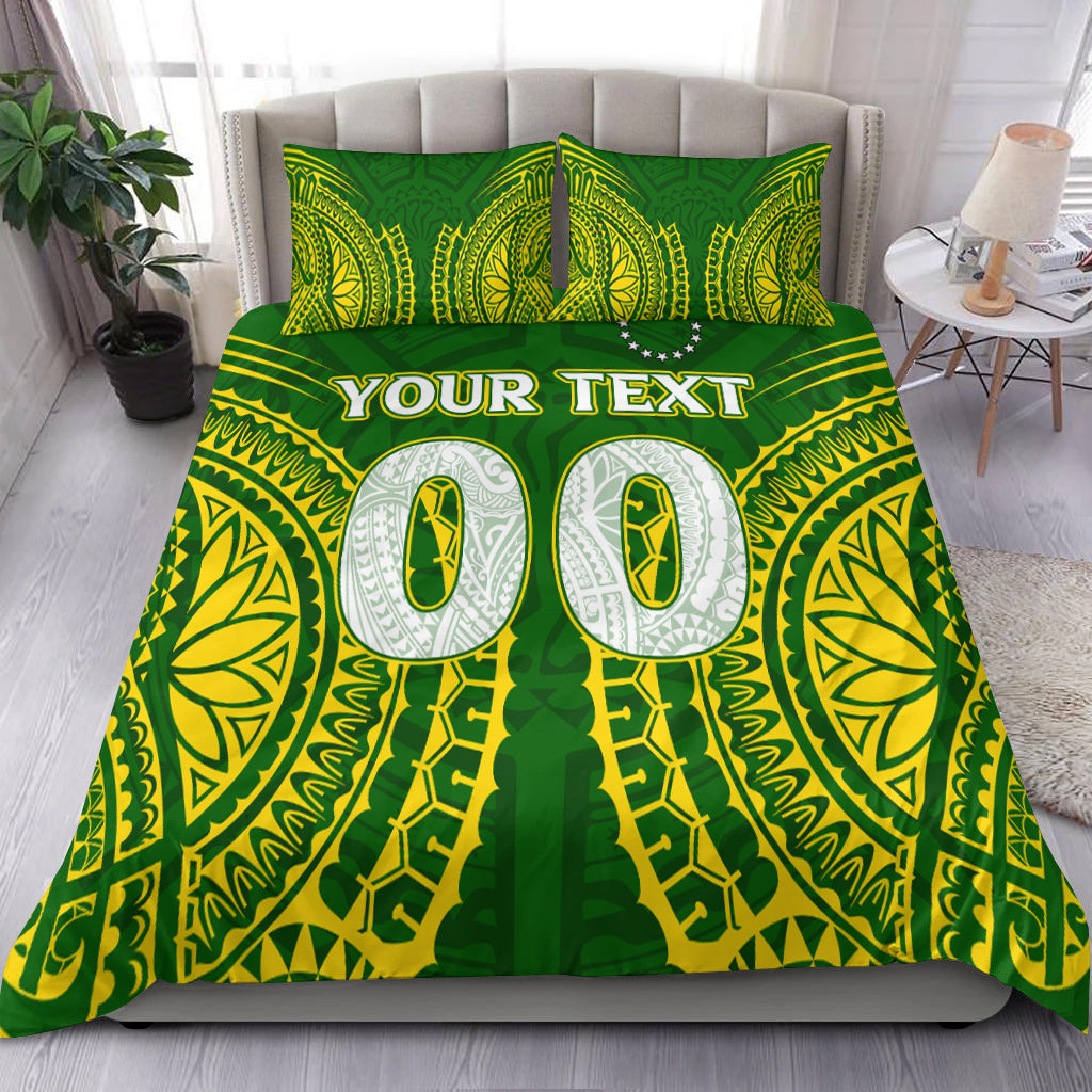 (Custom Personalised) Cook Islands Bedding Set - Tribal Pattern - LT12 Green - Polynesian Pride