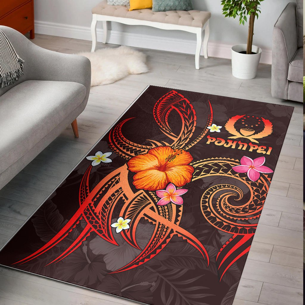 Pohnpei Polynesian Area Rug - Legend of Pohnpei (Red) Red - Polynesian Pride
