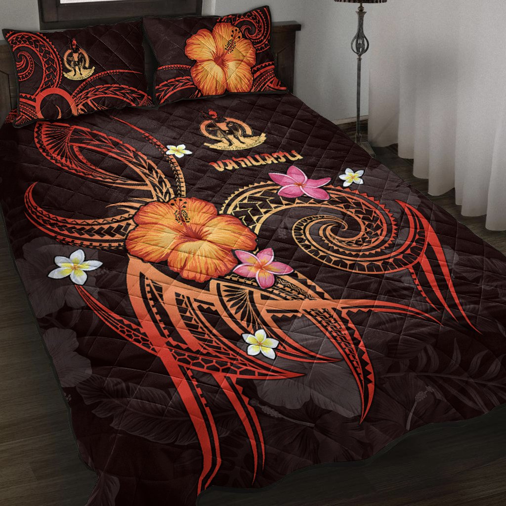 Vanuatu Polynesian Quilt Bed Set - Legend of Vanuatu (Red) Red - Polynesian Pride