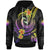 Marshall Islands Custom Hoodie Plumeria Flowers with Spiral Patterns Unisex Black - Polynesian Pride