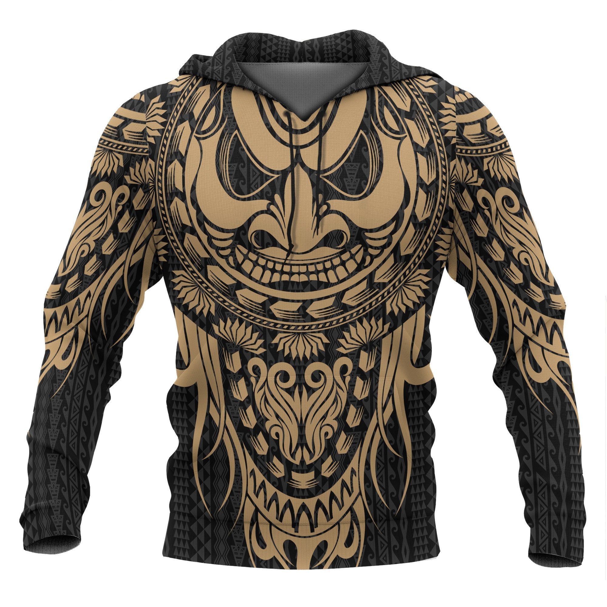 Polynesian Hoodie Tattoo Tiki Gold Unisex Gold - Polynesian Pride