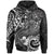 Guam Polynesian Hoodie White Shark Polynesian Tattoo Unisex White - Polynesian Pride