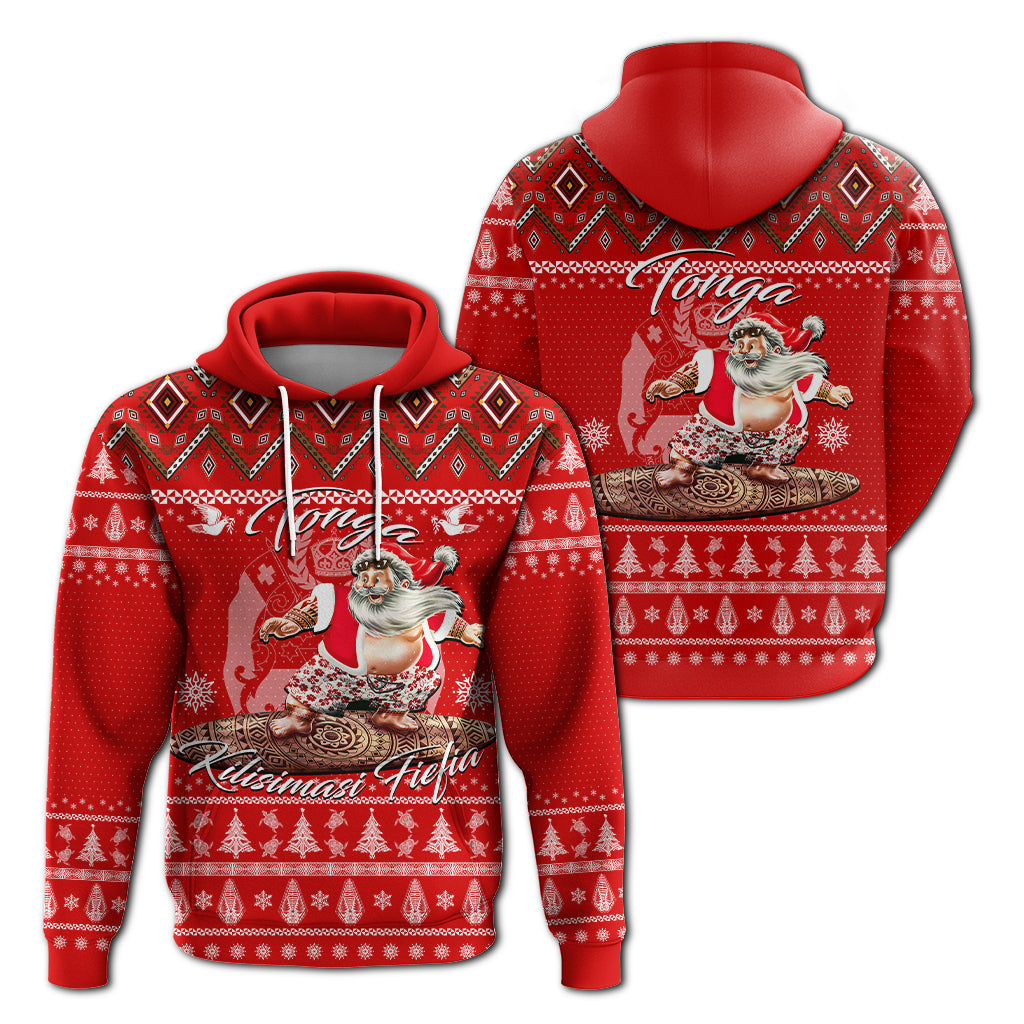 Tonga Christmas Kilisimasi Fiefia Santas Polynesia Hoodie LT2 Hoodie RED - Polynesian Pride