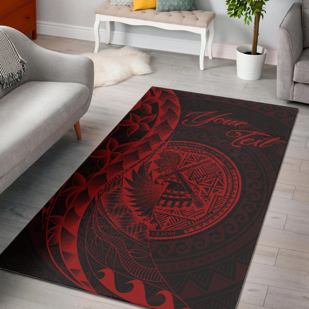 American Samoa Area Rug - Custom Polynesian Pattern Style Red Color Red - Polynesian Pride