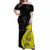 Cook Islands Off Shoulder Long Dress Matau Polynesian Simple Yellow Fish Hook LT13 Long Dress Yellow - Polynesian Pride