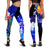 Samoa Leggings - Humpback Whale with Tropical Flowers (Blue) - Polynesian Pride