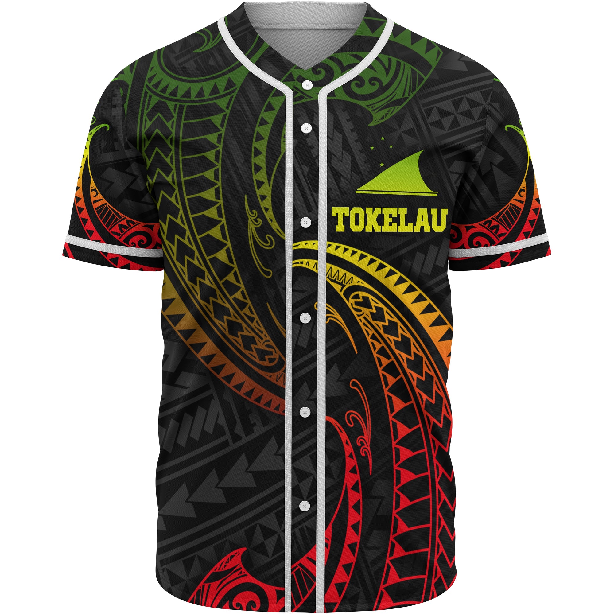 Tokelau Polynesian Baseball Shirt - Reggae Tribal Wave Unisex Reggae - Polynesian Pride