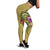 Pohnpei Micronesia Legging - Floral With Seal Gold - Polynesian Pride