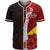 Tokelau Polynesian Baseball Shirt - Coat Of Arm With Hibiscus Unisex Red - Polynesian Pride