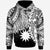 Nauru Polynesian Custom Hoodie Tribal Wave Tattoo White Unisex White - Polynesian Pride