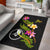 Yap Polynesian Area Rug - Plumeria Tribal Black - Polynesian Pride