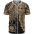 Samoa Polynesian Baseball Shirt - Tribal Wave Tattoo Gold Unisex Gold - Polynesian Pride