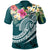 Fiji Polynesian Polo Summer Plumeria (Turquoise) Unisex Turquoise - Polynesian Pride