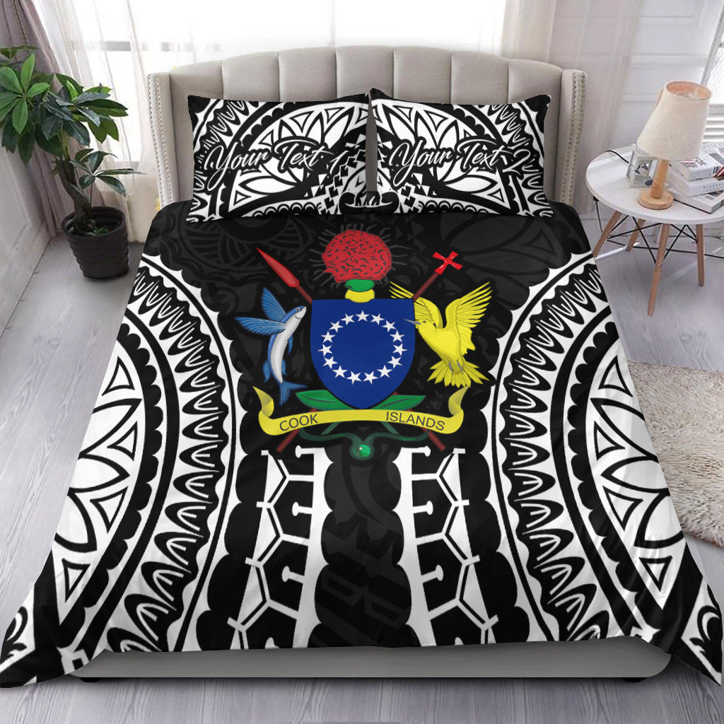 (Custom Personalised) Cook Islands Bedding Set Polynesian Cultural The Best For You LT13 Black - Polynesian Pride