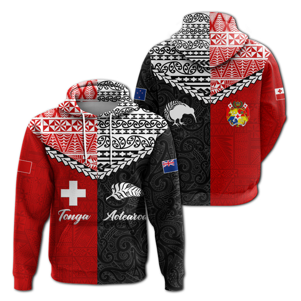 Tonga Combine New Zealand Maori Aotearoa Heritage Hoodie LT12 Red - Polynesian Pride