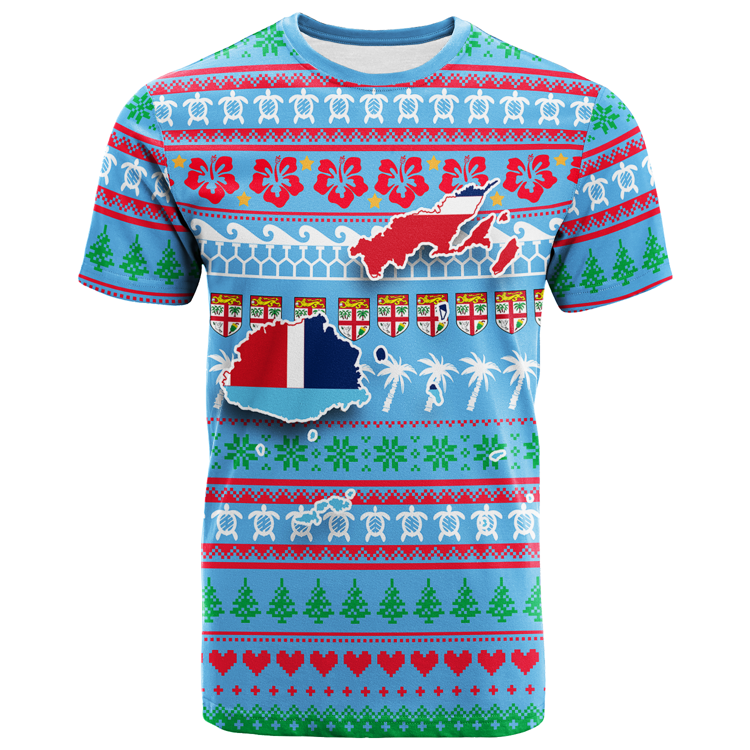 Fiji Christmas T Shirt Ugly Christmas LT12 Unisex Blue - Polynesian Pride