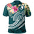 YAP Polynesian Polo Shirt Summer Plumeria (Turquoise) Unisex Turquoise - Polynesian Pride