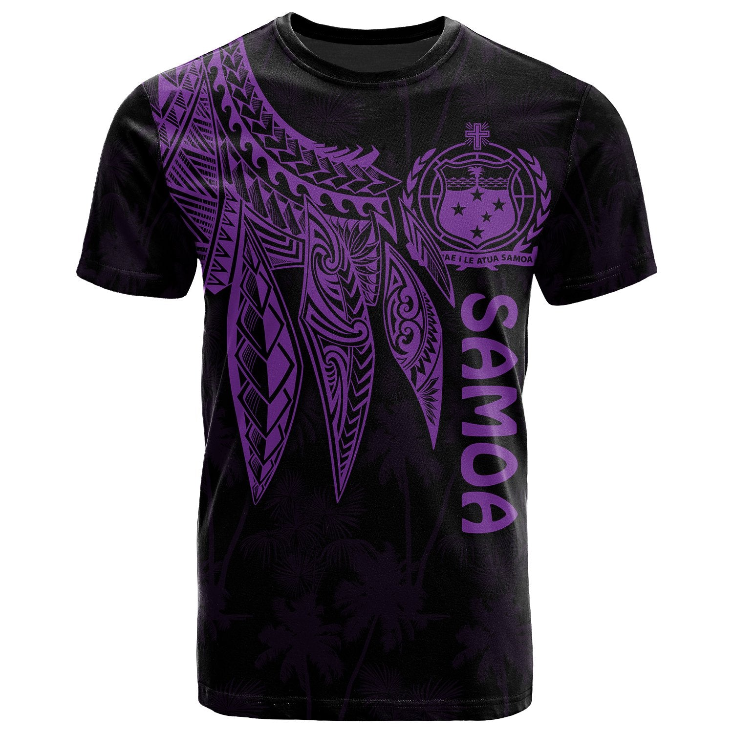 Samoa T Shirt Polynesian Wings (Purple) Unisex Purple - Polynesian Pride