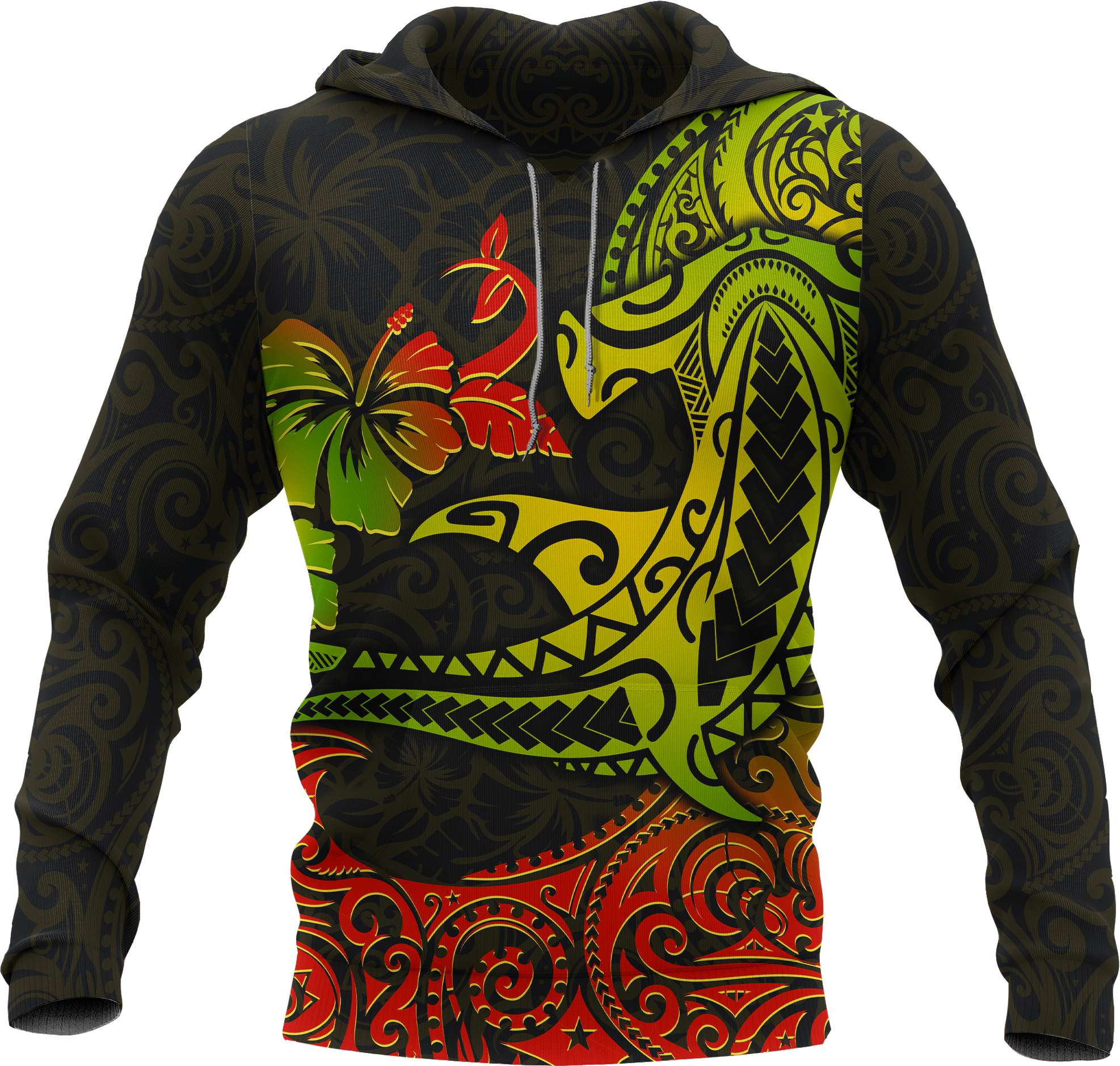 Hawaii Hoodie Polynesian Hammerhead Shark Unisex BLACK - Polynesian Pride