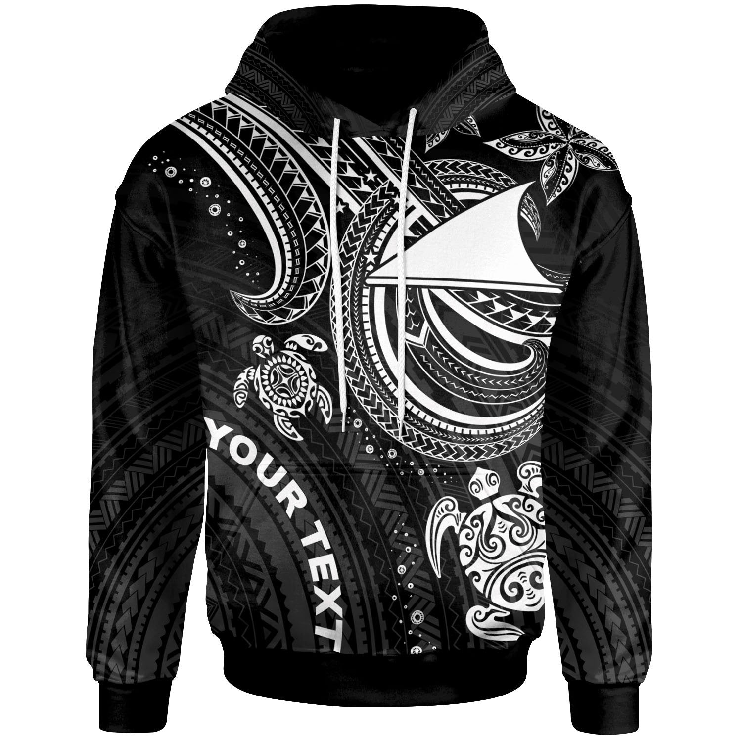 Tokelau Custom Hoodie White Turtle Unisex White - Polynesian Pride