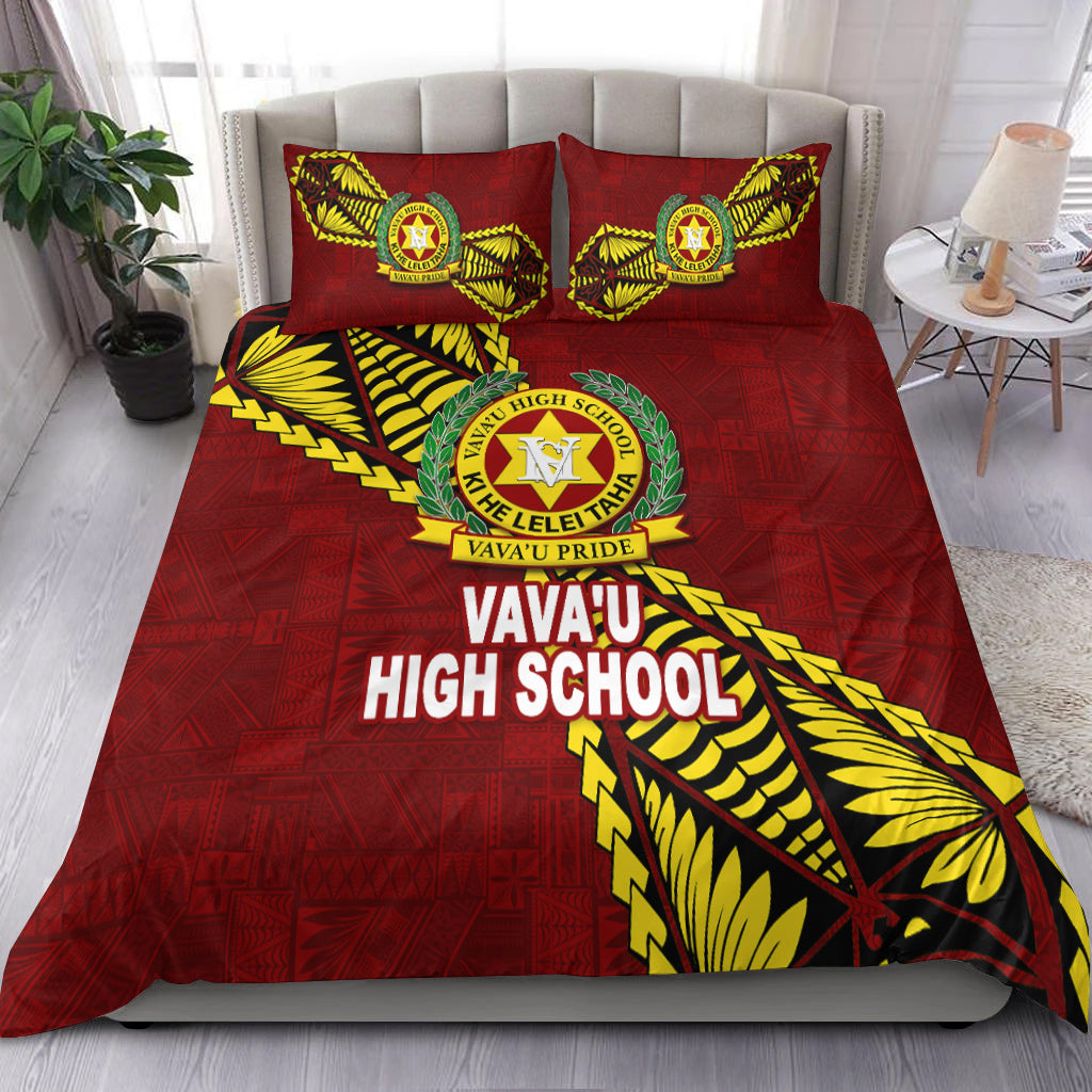 Tonga Vava'u High School Tongan Patterns Bedding Set - LT12 Bedding Set Red - Polynesian Pride