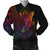 Kosrae State Men's Bomber Jacket - Butterfly Polynesian Style Black - Polynesian Pride