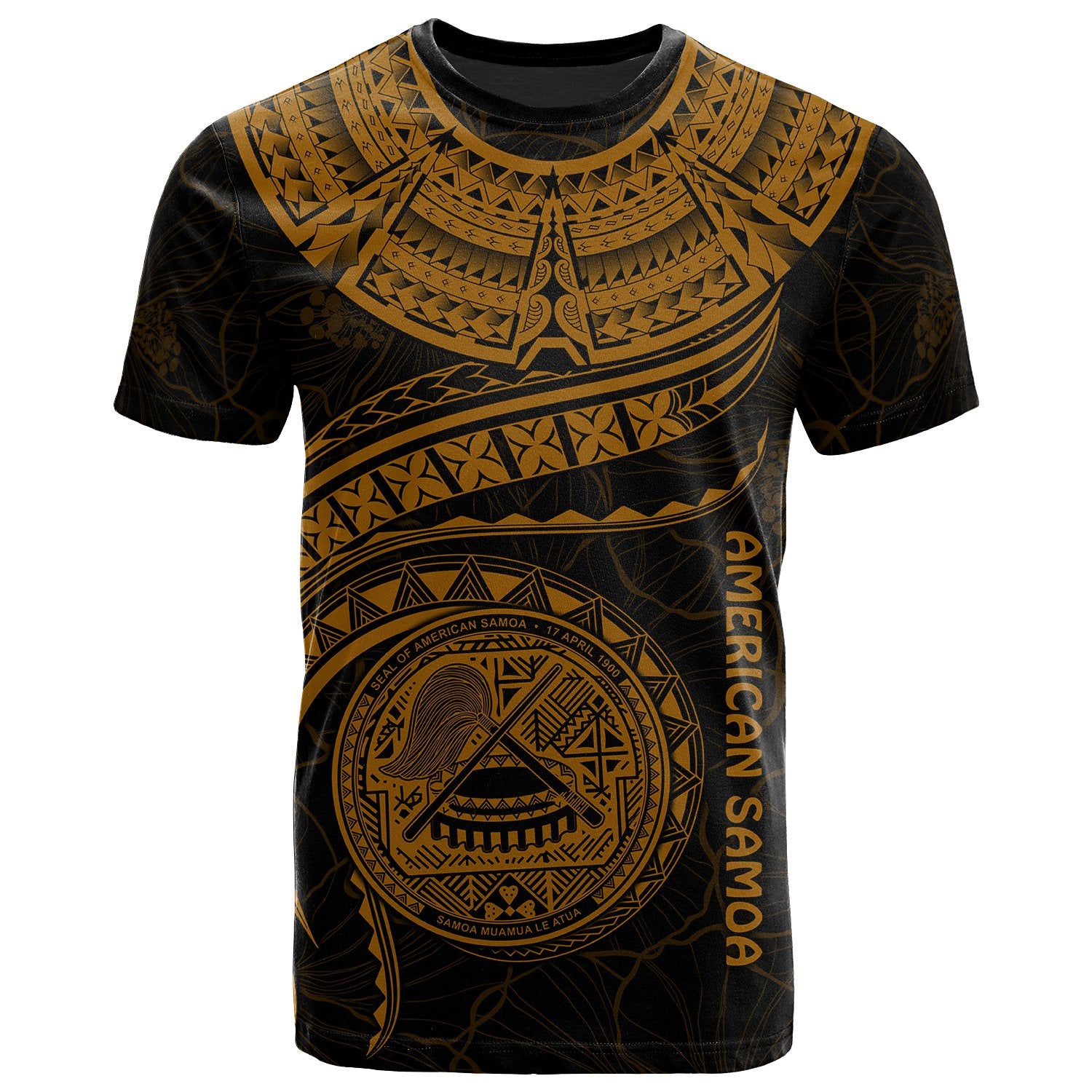 American Samoa Polynesian T Shirt American Samoan Waves (Golden) Unisex Golden - Polynesian Pride