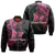 Breast Cancer Pink Ribbon Butterfly Polynesian Black Version Bomber Jacket - LT12 Bomber Jacket Black - Polynesian Pride