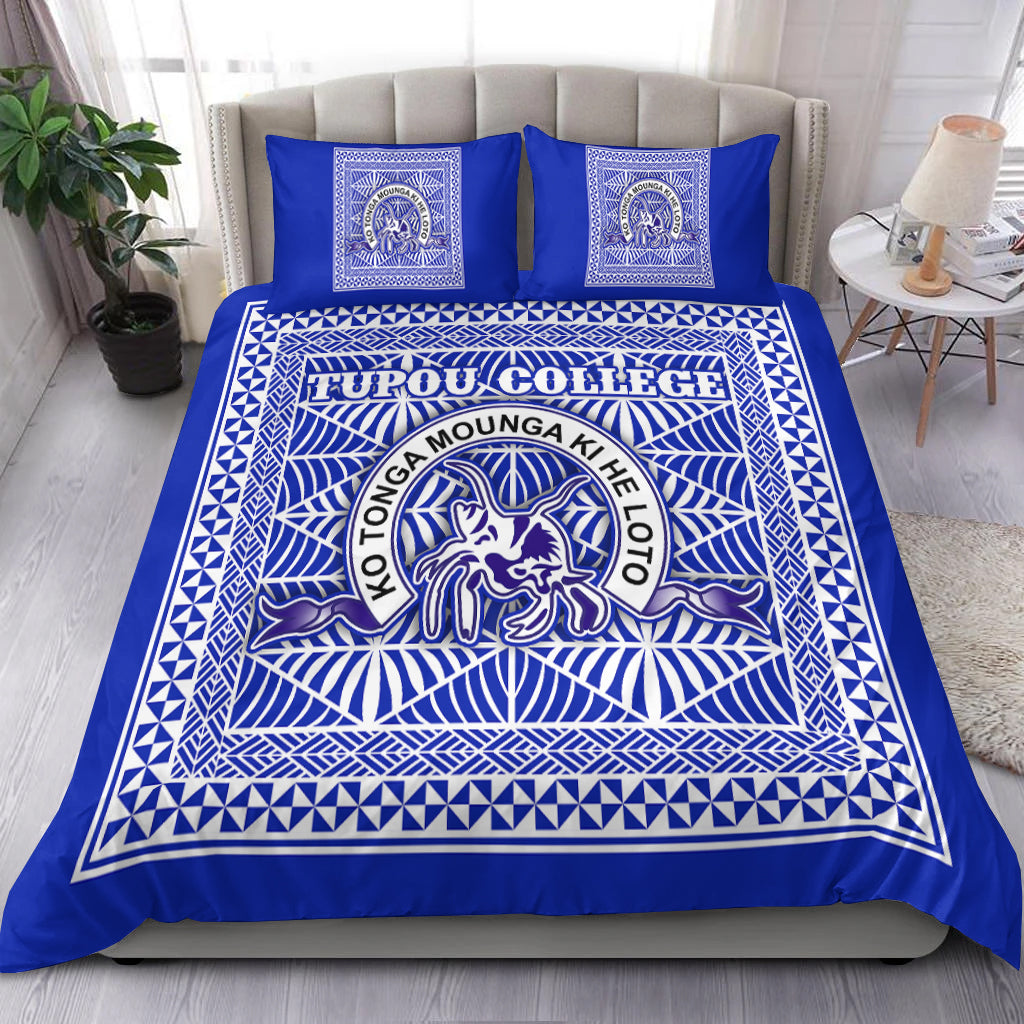 Tupou College Bedding Set Tonga Pattern LT4 Blue - Polynesian Pride