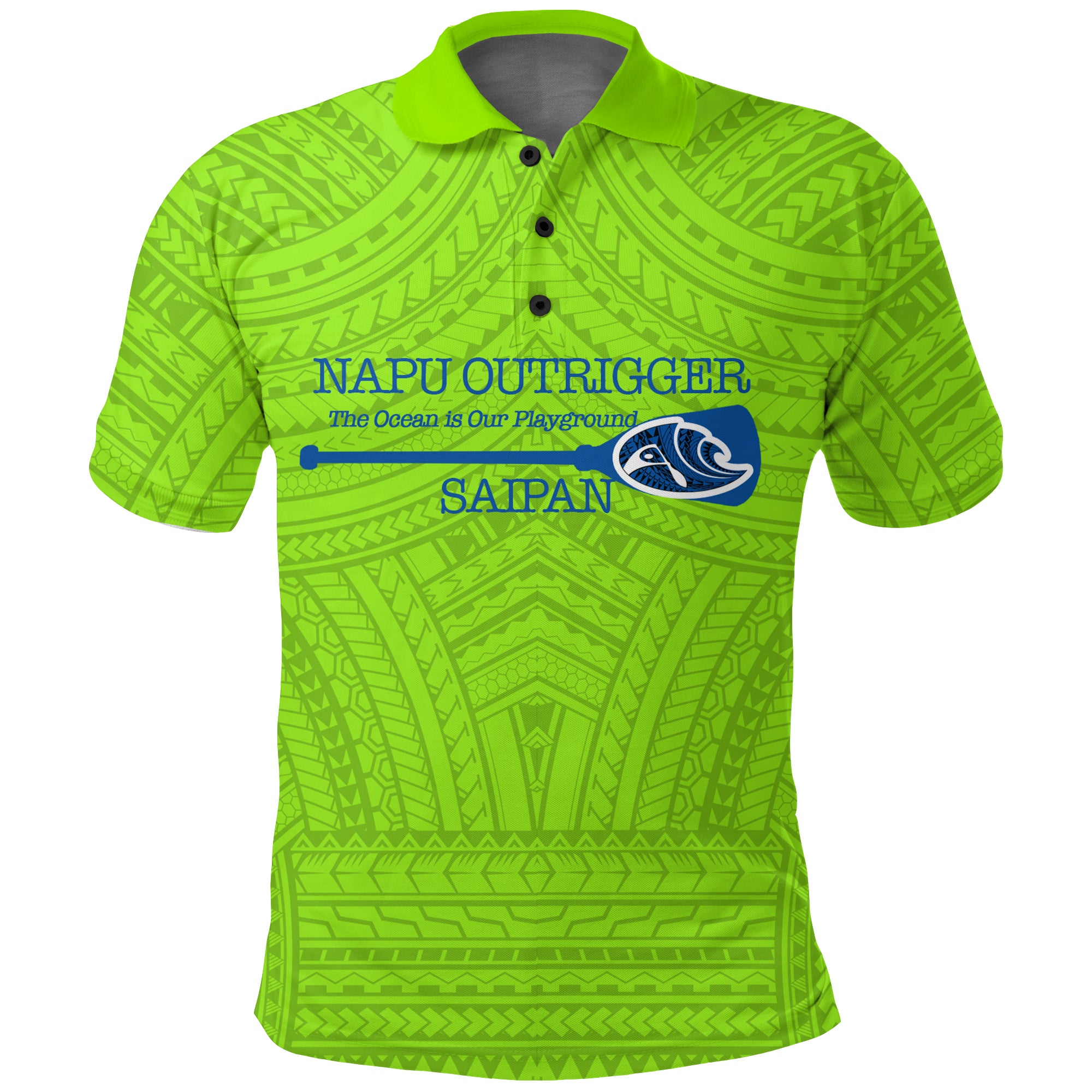 NAPU Outrigger Canoe Club Polo Shirt LT12 Unisex Green - Polynesian Pride