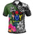 Cook Islands Polo Shirt Turtle Plumeria Banana Leaf Unisex Black - Polynesian Pride