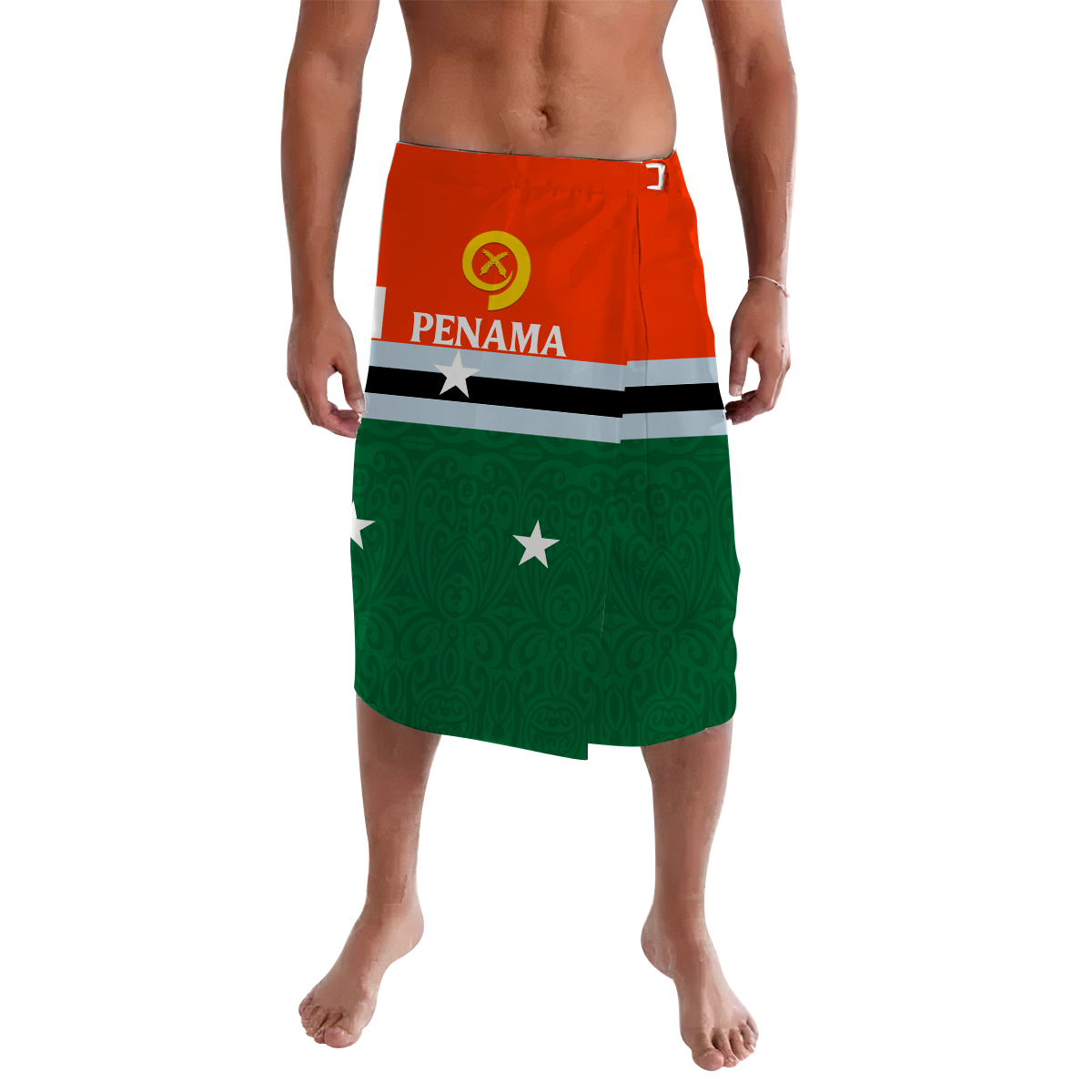 Penama Vanuatu Province Lavalava Flag Style LT12 Lavalava Black - Polynesian Pride