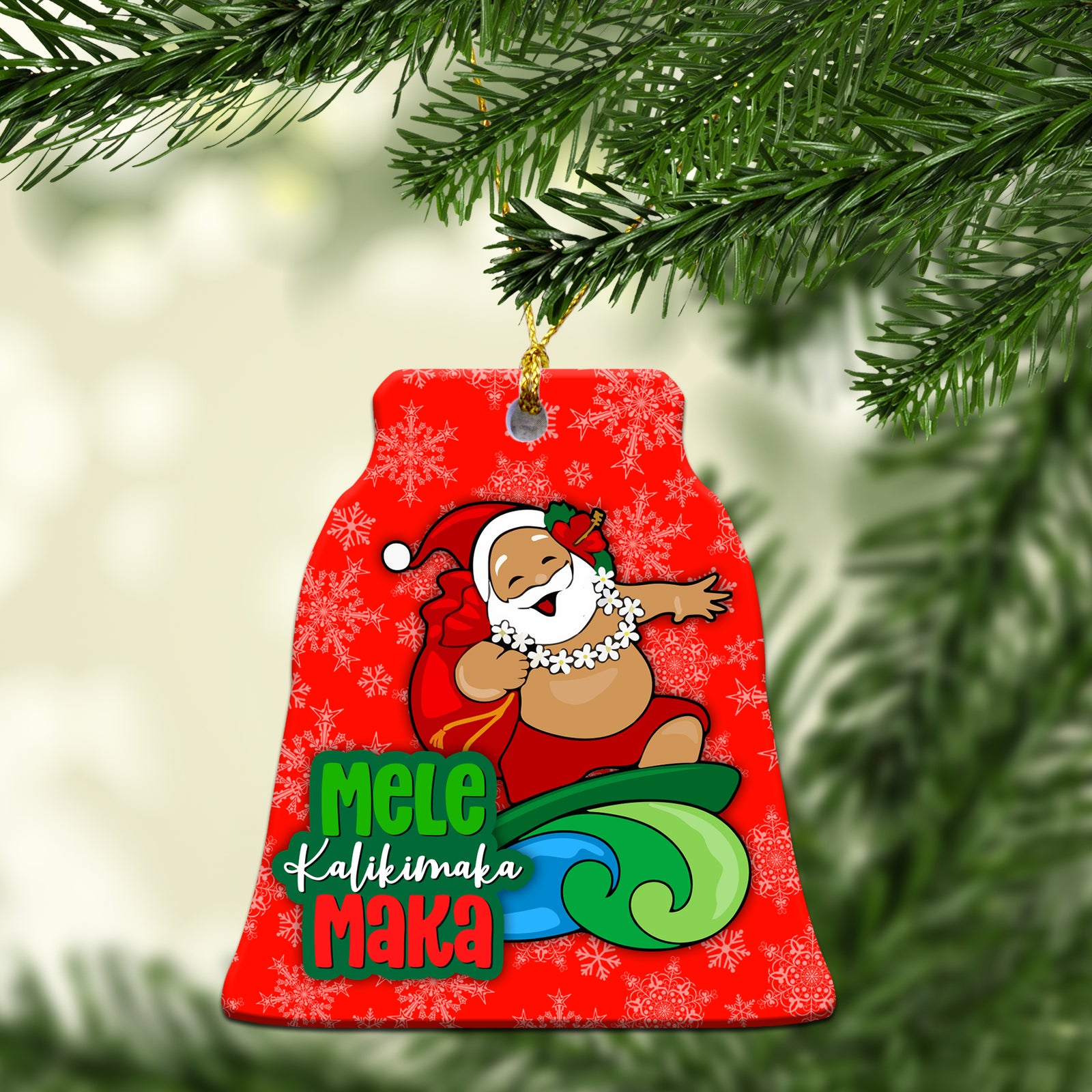 Hawaii Santa Claus Christmas Ornament - LT12 Christmas Tree - Polynesian Pride
