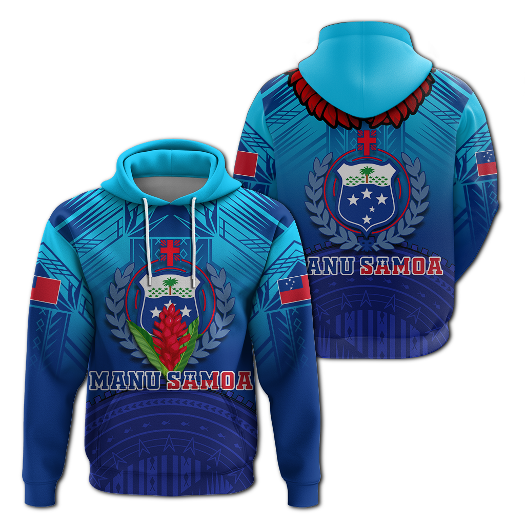 Manu Samoa Legend Hoodie LT12 Pullover Hoodie Blue - Polynesian Pride