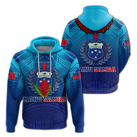 Manu Samoa Legend Hoodie LT12 Pullover Hoodie Blue - Polynesian Pride