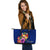 Tonga Polynesian Leather Tote Bag - Floral With Seal Blue - Polynesian Pride