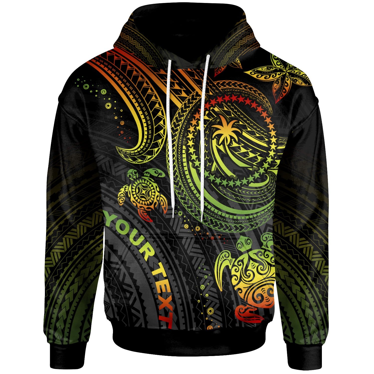 Chuuk Custom Hoodie Reggae Turtle Unisex Reggae - Polynesian Pride