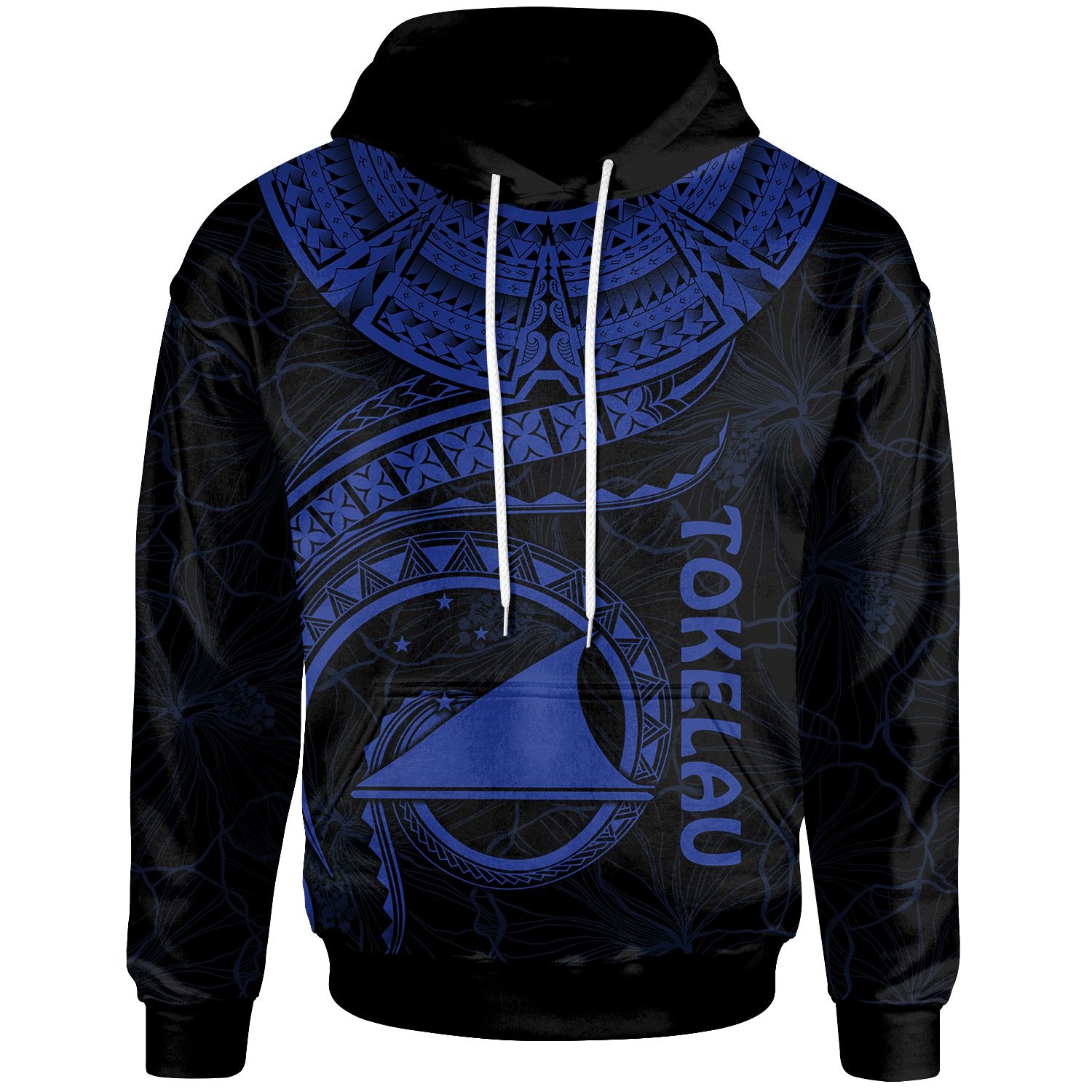 Tokelau Polynesian Hoodie Tokelau Waves (Blue) Unisex Blue - Polynesian Pride