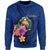 Nauru Polynesian Sweater - Floral With Seal Blue Unisex Blue - Polynesian Pride