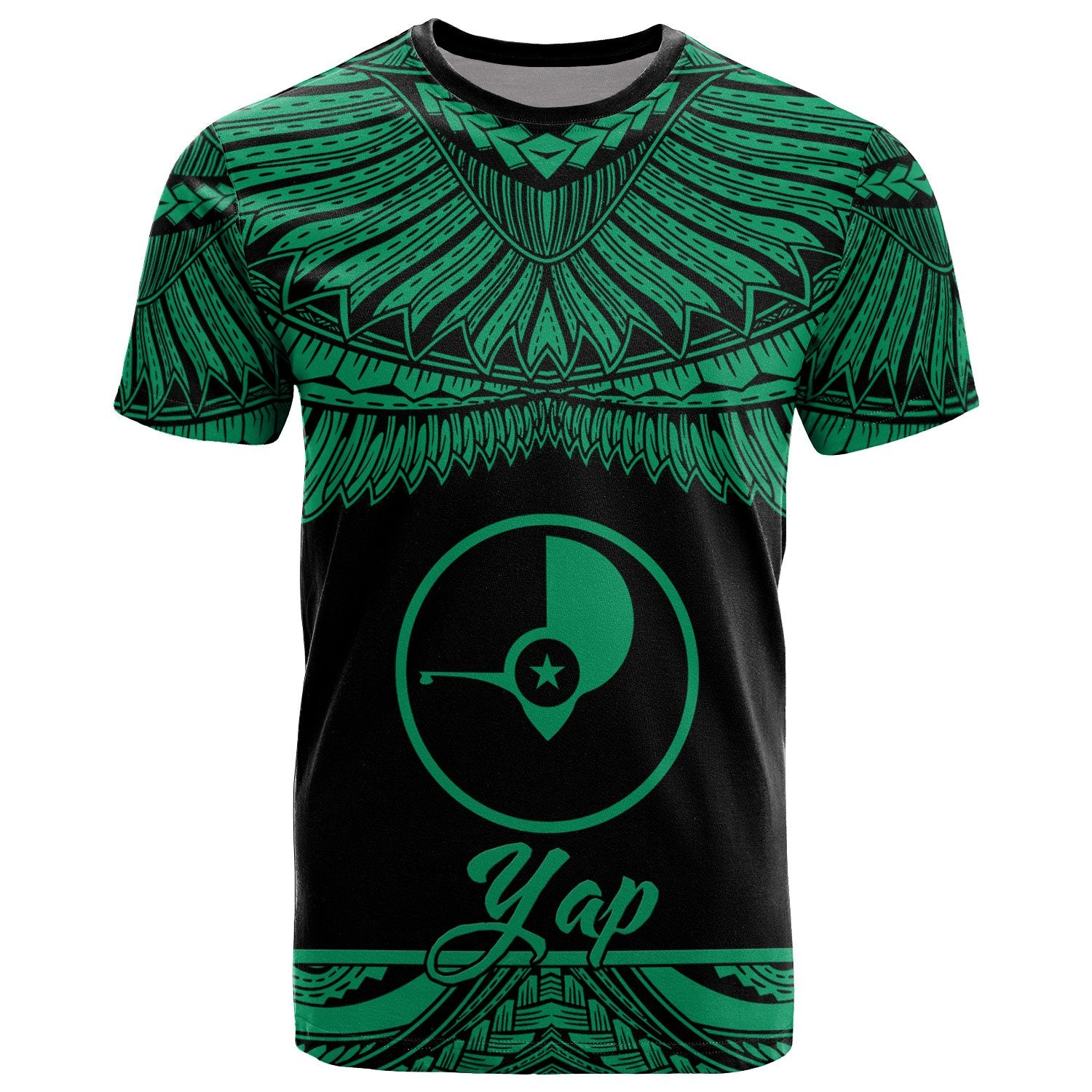 Yap Polynesian T Shirt Yap Pride Green Version Unisex Green - Polynesian Pride