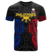 The Philippines Custom T Shirt Filipino Spirit Black - Polynesian Pride
