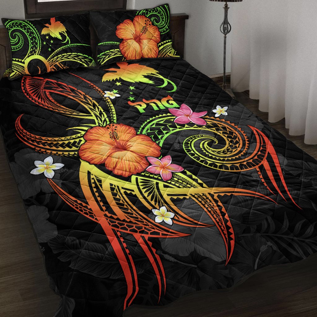 Papua New Guinea Polynesian Quilt Bed Set - Legend of Papua New Guinea (Reggae) Art - Polynesian Pride