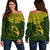 Hawaii Honokaa High & Intermediate School Women Off Shoulder Sweater - LT12 Green - Polynesian Pride