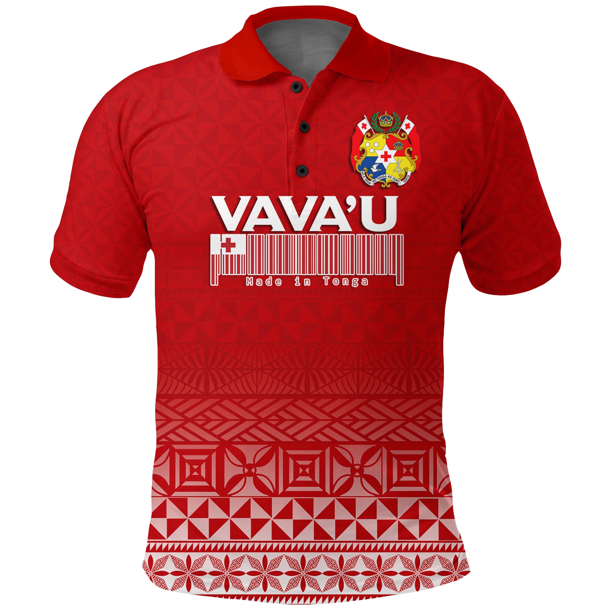 Custom Tonga Vavau Polo Shirt Tongan Pattern LT12 Unisex Red - Polynesian Pride