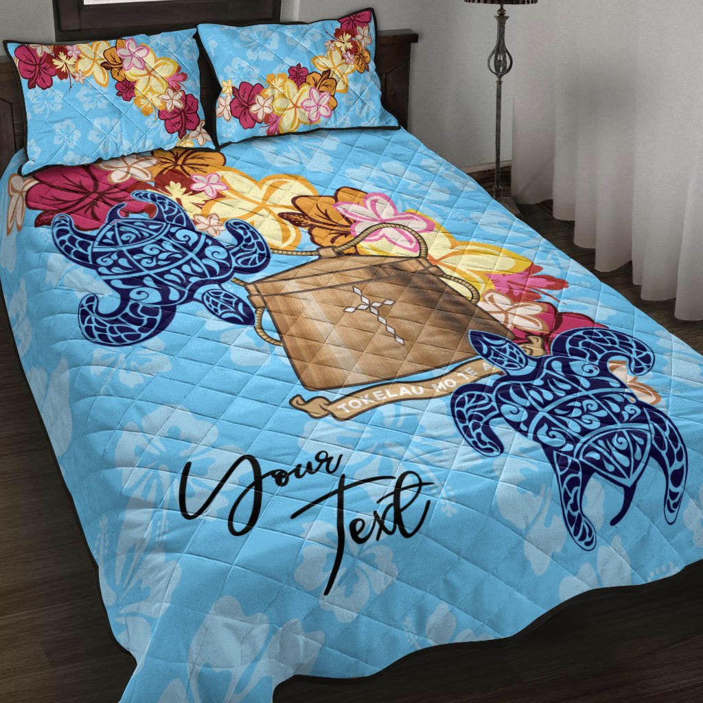 Tokelau Custom Personalised Quilt Bed Set - Tropical Style Blue - Polynesian Pride