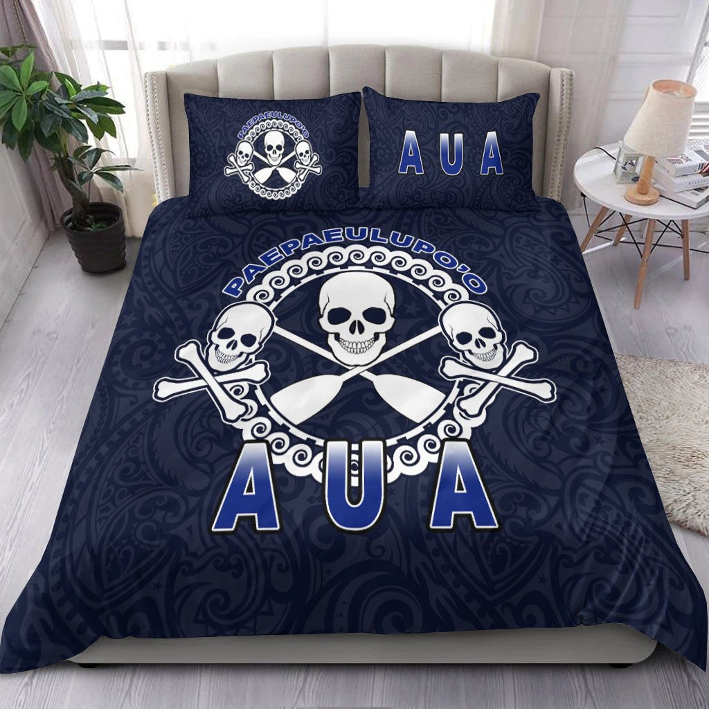 American Samoa Bedding Set - Paepaeulupo'o Aua Blue - Polynesian Pride